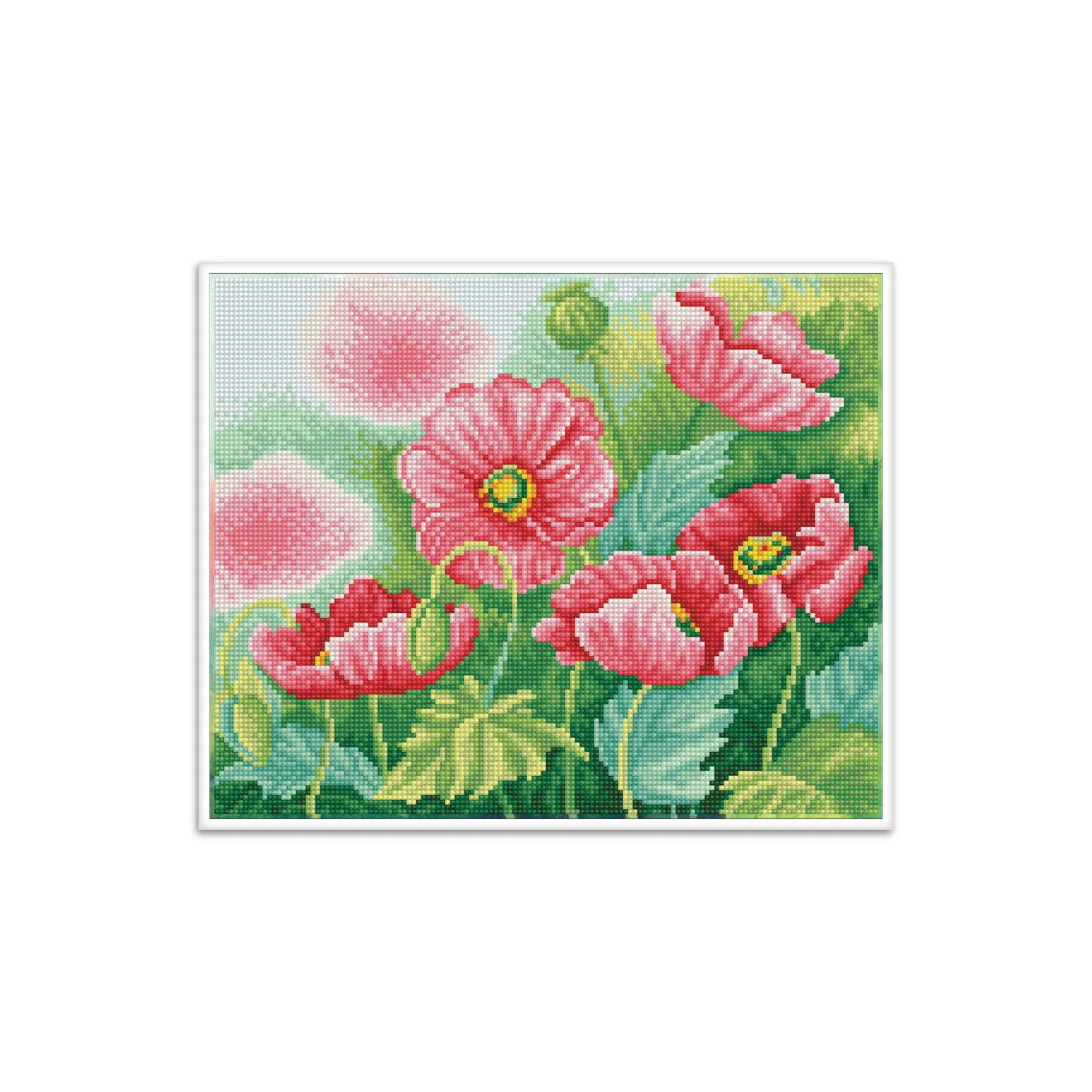 Diamond Dotz Watercolour Poppies Pre-Framed Kit - 14.6" x 11.8" - Image 2