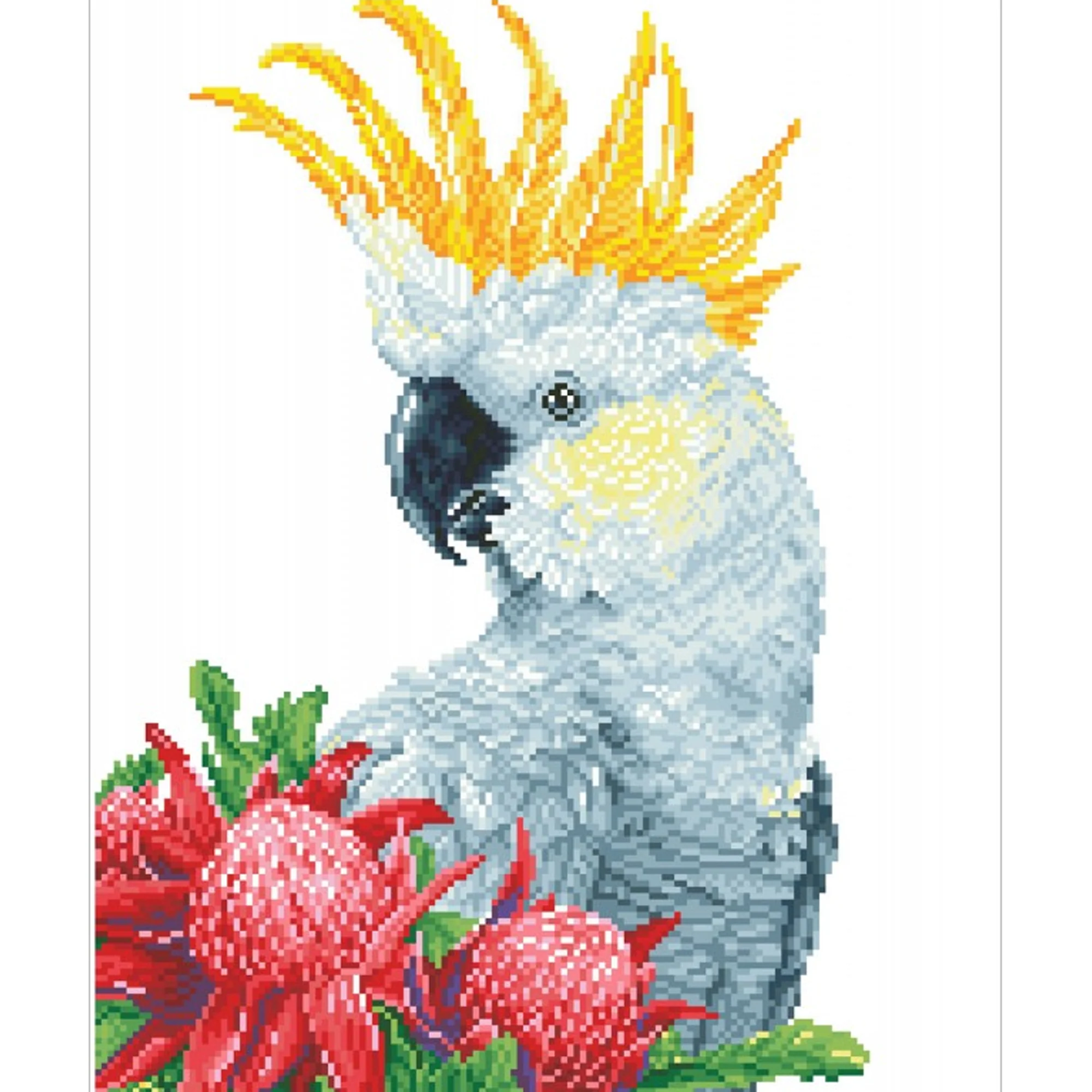 Diamond Dotz White Cockatoo & Waratahs - 16.1" x 20.1" - Image 4