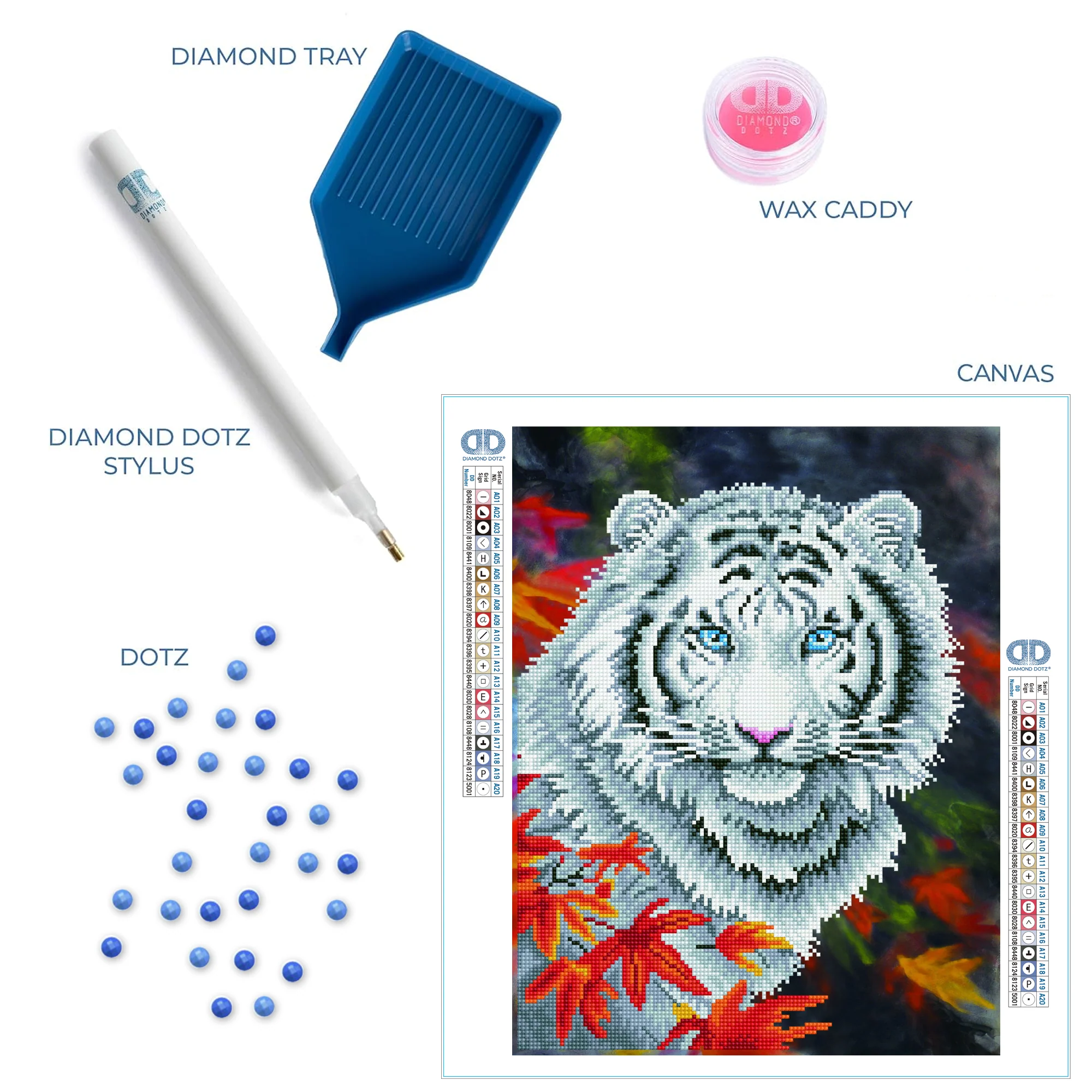 Diamond Dotz White Tiger in Autumn - 14.0" x 18.0" - Image 5