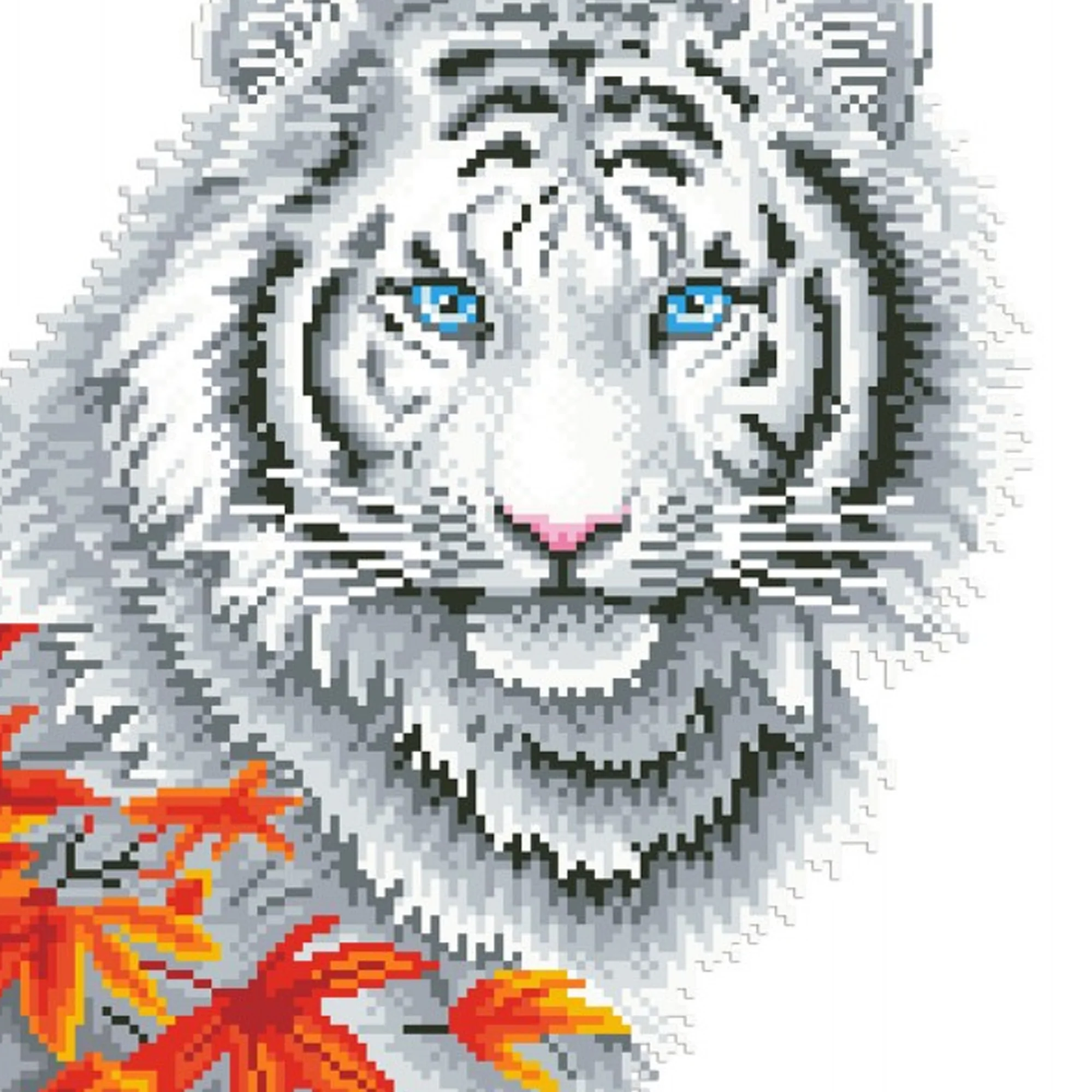 Diamond Dotz White Tiger in Autumn with Frame - 14.0" x 18.0" - Image 4