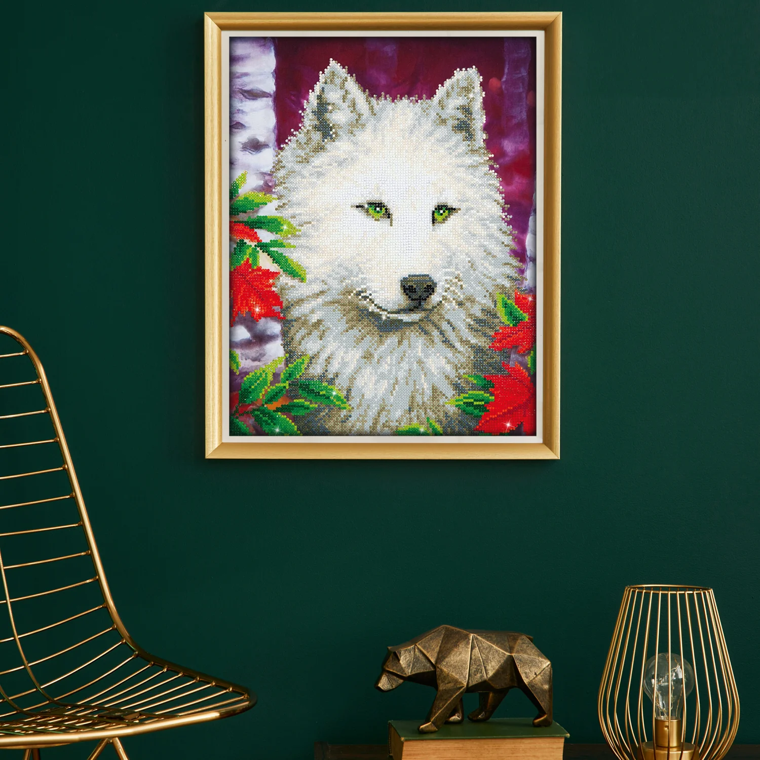 Diamond Dotz White Wolf - 14.0" x 18.0" - Image 2