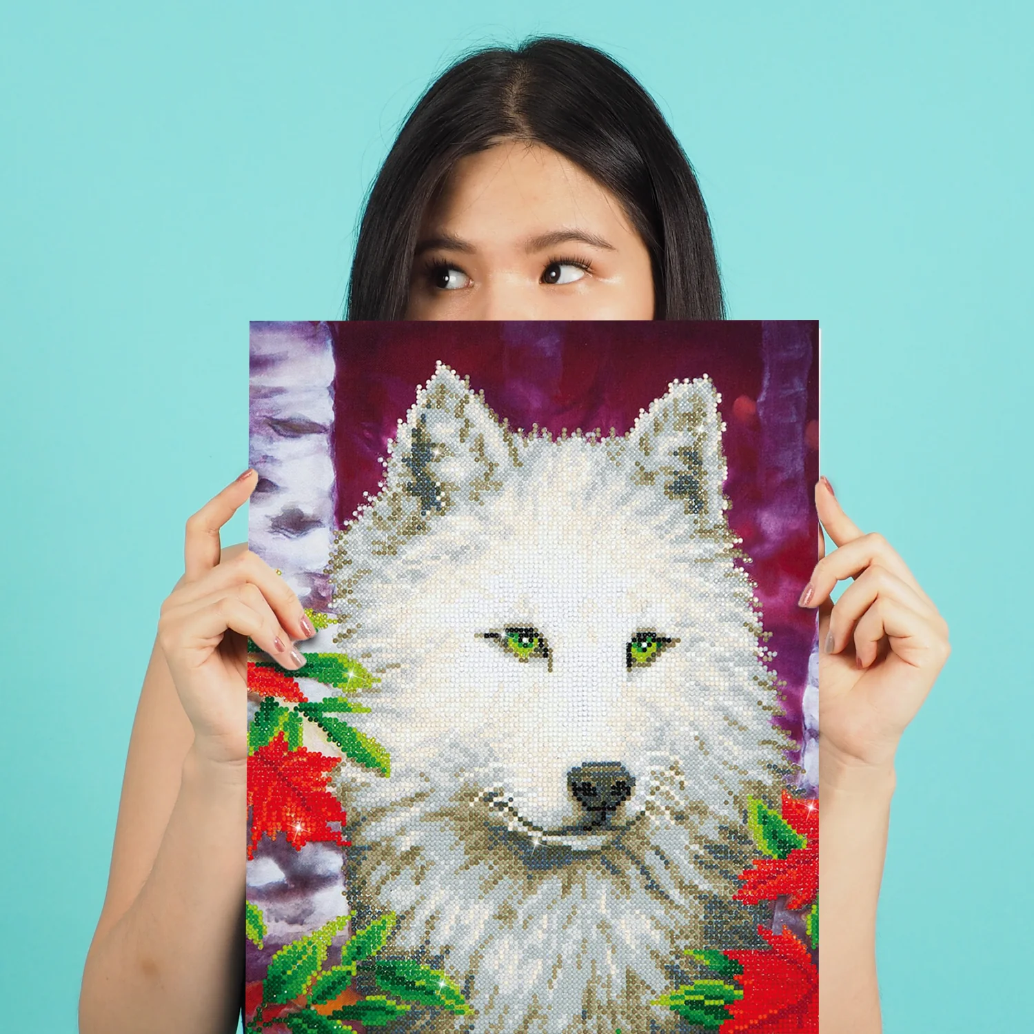 Diamond Dotz White Wolf - 14.0" x 18.0" - Image 3