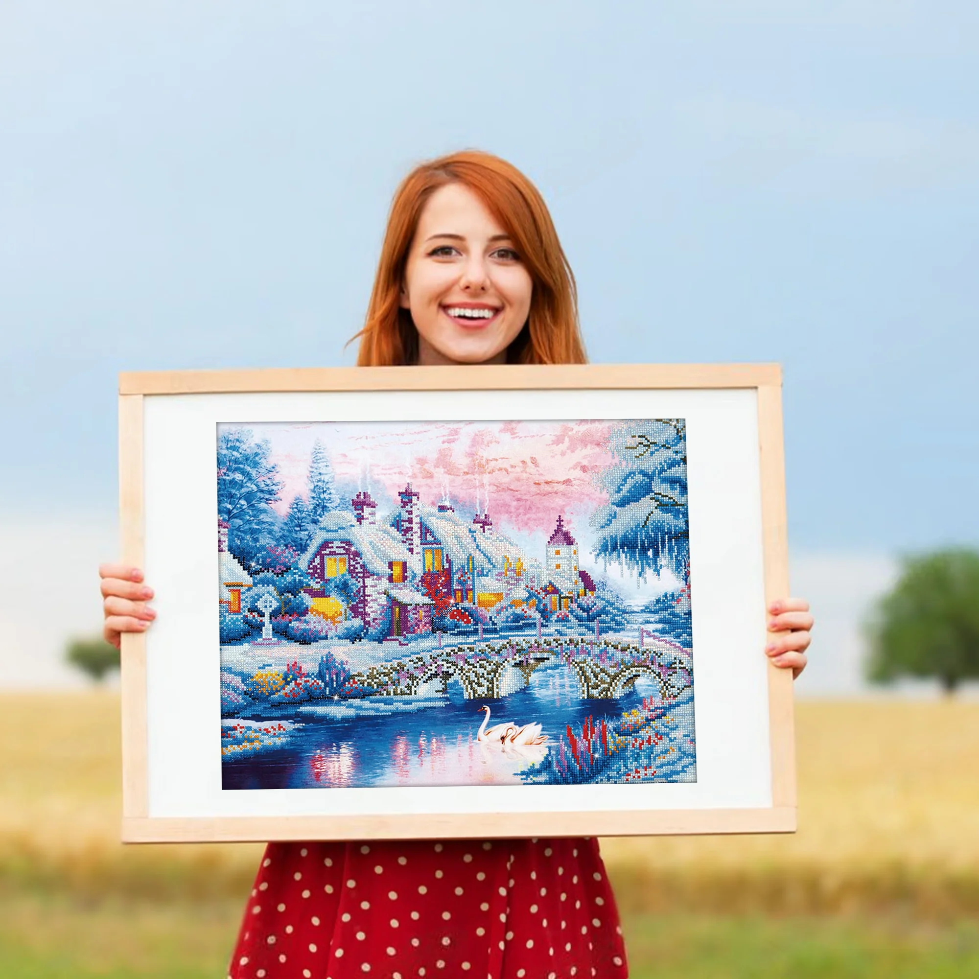 Diamond Dotz Winter Village - 31.1" x 19.7" - Image 4