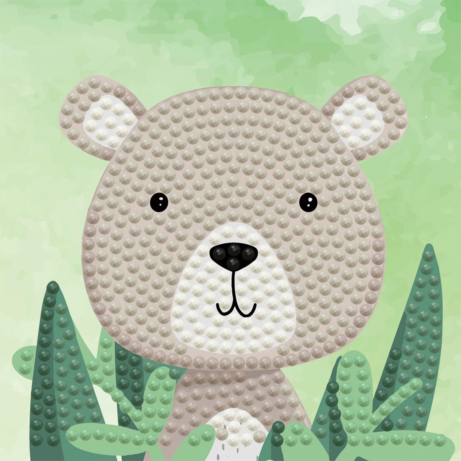 Diamond Dotz Woodland Bear Framed Kit - 4.0" x 4.0" - Image 4